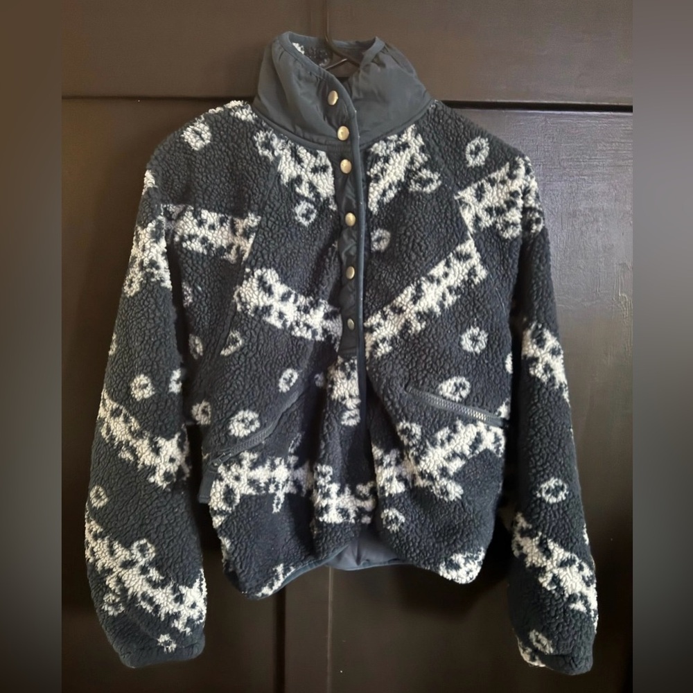 Free People FP Movement Hit the Slopes Rocky Ridge jacket navy white XS